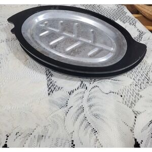 Vintage Nordic Ware No. 310 Platter Holder Steak Plates Stainless Steel Set of 2